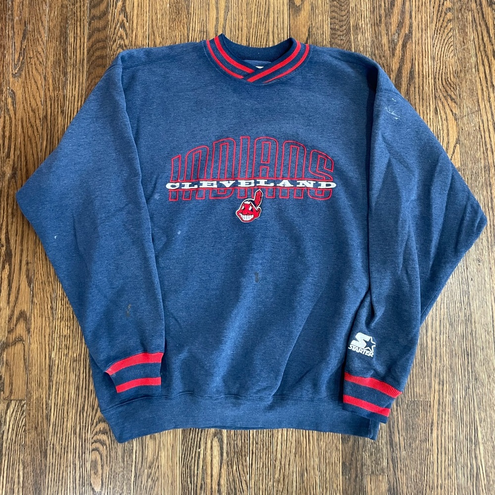 Vintage Starter Cleveland Indians Pullover Crewneck Sweatshirt VTG 90’s